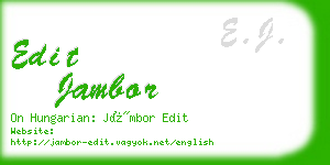 edit jambor business card